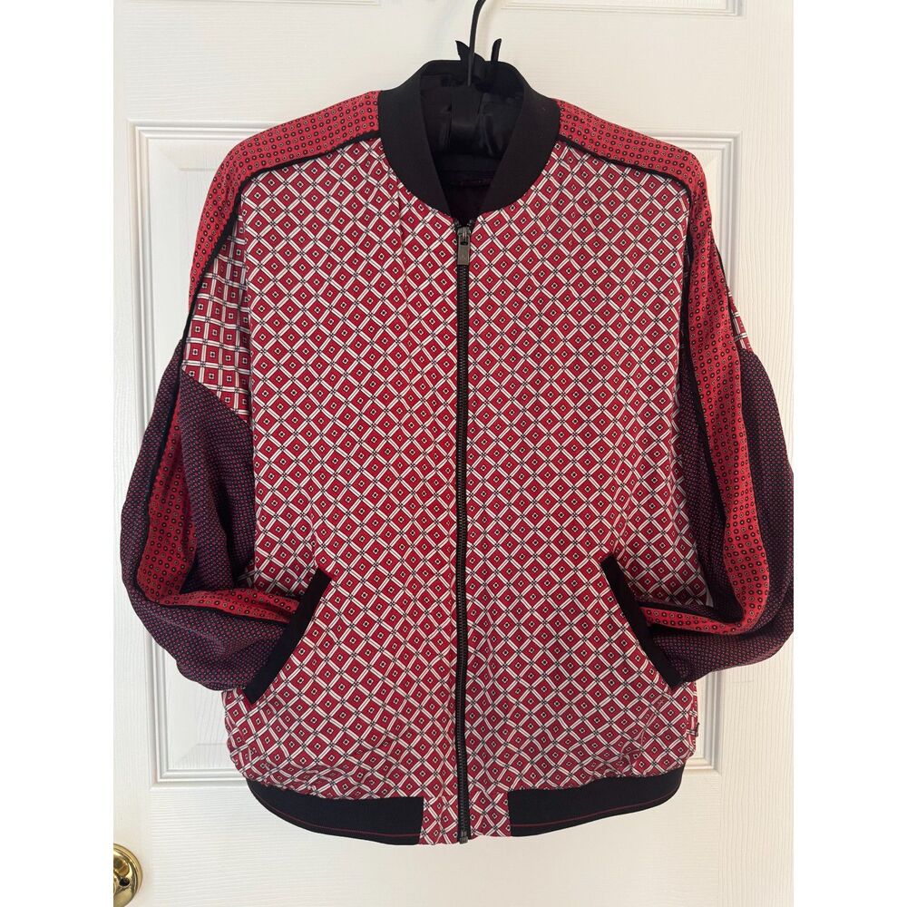 Scotch & Soda Red-White-Navy Bomber Jacket - Size 2